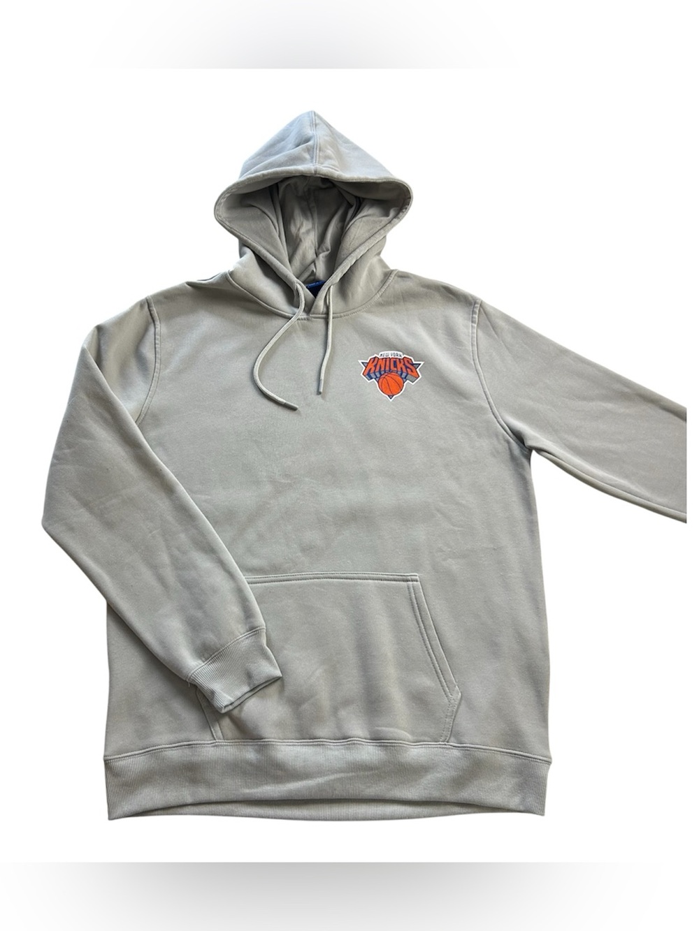 New York Knicks NBA Ultra Game Back Logo Hoodie Pullover Beige Men’s size L
